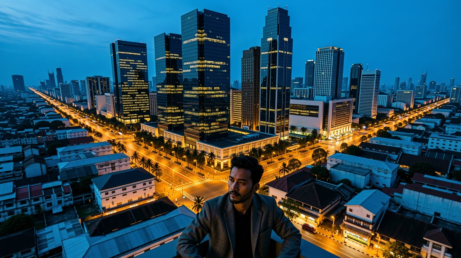 Jakarta Urban Landscape at Blue Hour